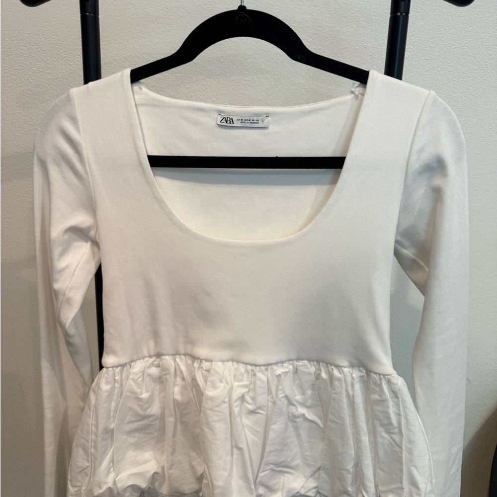 Zara Cream Peplum Blouse